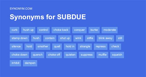 subdued synonym|subdue definition synonym.